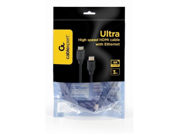 Gembird CC-HDMI8K-3M, 3 m, HDMI-tyyppi A (vakio), HDMI-tyyppi A (vakio), 48 Gbit/s, Musta