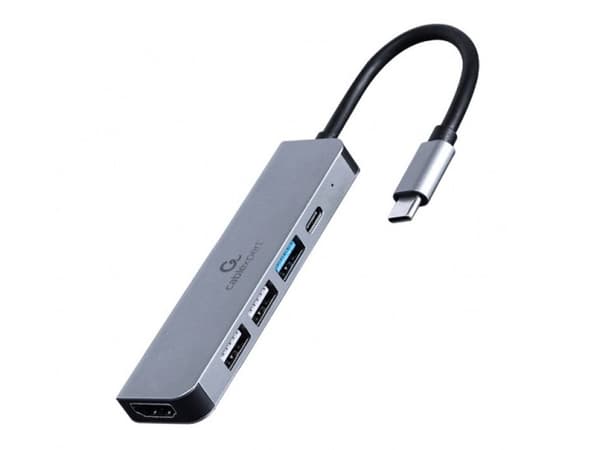 Gembird A-CM-COMBO5-03, Kabel, USB 3.2 Gen 1 (3.1 Gen 1) Type-C, 87 W, Silver, 5 Gbit/s, 3840 x 2160 pixlar