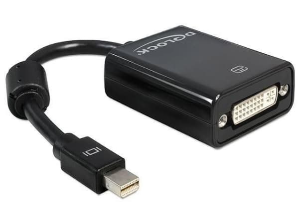 DeLOCK Adapter mini Displayport, 0,18 m, Mini DisplayPort, DVI-I, Hankoppling, Honkoppling, Svart