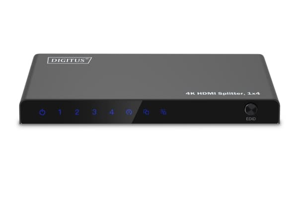 DIGITUS - Video/lyd-splitter - 4K, 1x4 - 4 x HDMI - stasjonær