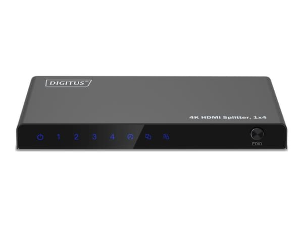 DIGITUS - Video/lyd-splitter - 4K, 1x4 - 4 x HDMI - stasjonær
