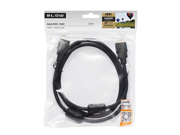 BLOW 92-646#, 1,5 m, HDMI Type A (Standard), 3 x HDMI Type A (Standard), 3D, 18 Gbit/sek., Svart