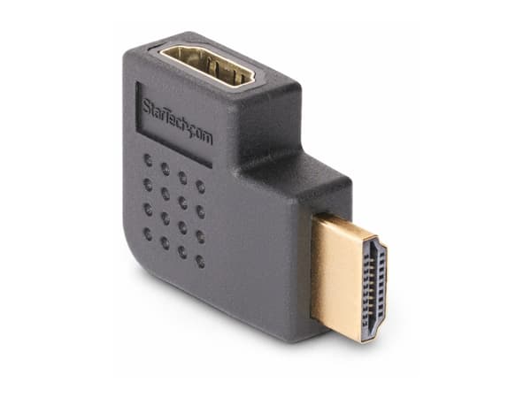 StarTech.com Right Angle HDMI 2.0 Adapter, 90-Degree HDMI Port Saver, M/F - High Speed - HDMI-adapter - HDMI hann til HDMI hunn høyrevinklet - svart