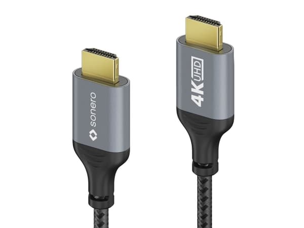 sonero SPC-HD100-010, 1 m, HDMI Type A (Standard), HDMI Type A (Standard), 18 Gbit/s, Sort, Grå