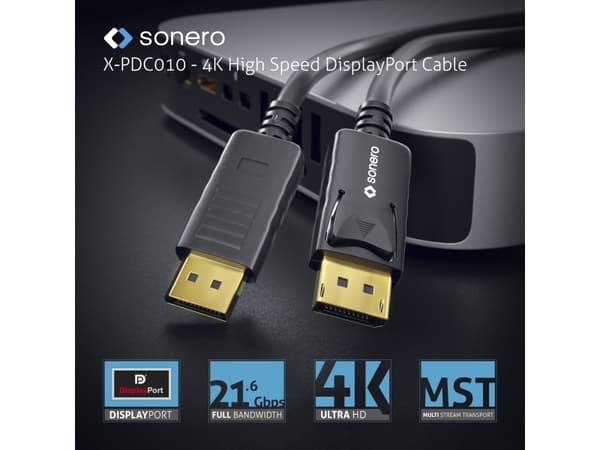 sonero 8K Displayport Kabel 1.4v, 1,8 m, DisplayPort, DisplayPort, Hankoppling, Hankoppling, 7680 x 4320 pixlar