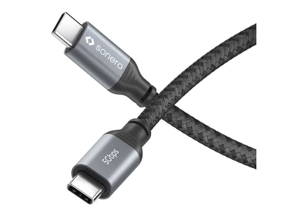 sonero SPC-U320-005, 0,5 m, USB C, USB C, USB 3.2 Gen 1 (3.1 Gen 1), 5 Gbit/s, Svart, Grå