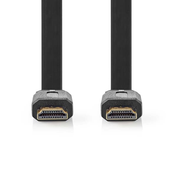 Nedis High Speed ​​HDMI ™ kabel med Ethernet | HDMI™ Kontakt | HDMI™ Kontakt | 4K@30Hz | 10.2 Gbps | 1.50 m | Platt | PVC | Svart | Label