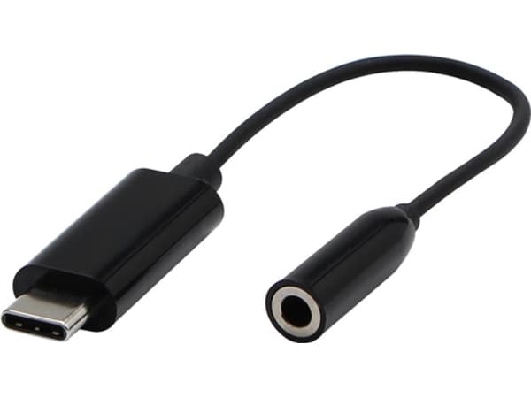 Nøytral kontakt USB / Audio USB C (M) - Sokkel (3,5 mm) F, stereo, svart, logoblister