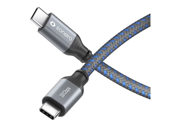 Sonero USB-C - USB-C kaapeli - 3.2 Gen 2, 10Gbps, 100W PD DP Alt Mode - harmaa/sininen - 1.00m