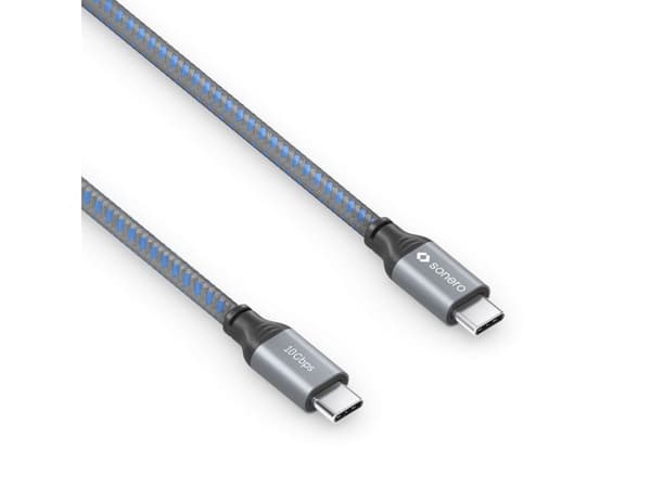 Sonero USB-C - USB-C kaapeli - 3.2 Gen 2, 10Gbps, 100W PD DP Alt Mode - harmaa/sininen - 1.00m