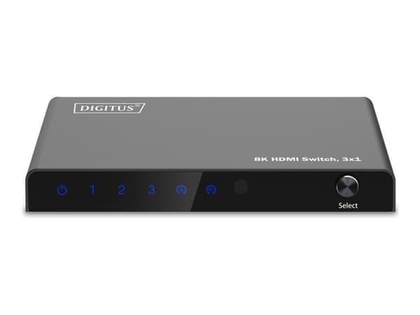 DIGITUS - Video/audio switch - 8K, 3x1 - 4 x HDMI - stasjonær