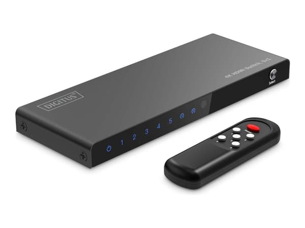 DIGITUS DS-55334 - Video/audio switch - 8K - 5 x 1 - stasjonær