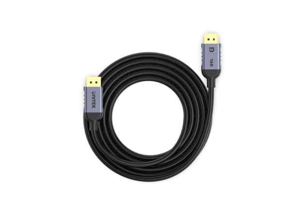 UNITEK C1626GY01-3M, 3 m, DisplayPort, DisplayPort, Hankjønn, Hankjønn, 15360 x 8640 piksler