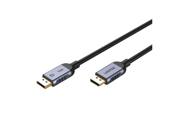 UNITEK C1626GY01-3M, 3 m, DisplayPort, DisplayPort, Hankjønn, Hankjønn, 15360 x 8640 piksler