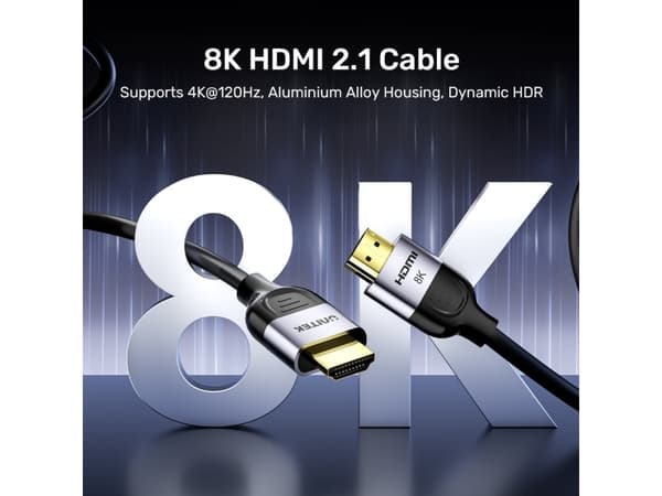 Unitek - HDMI-kabel - HDMI hann til HDMI hann - 1.5 m - svart, romgrå - 8K 60Hz støtte