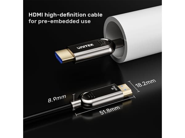 Unitek HDMI 2.1 AOC Optisk Kabel 8K 120Hz 70m