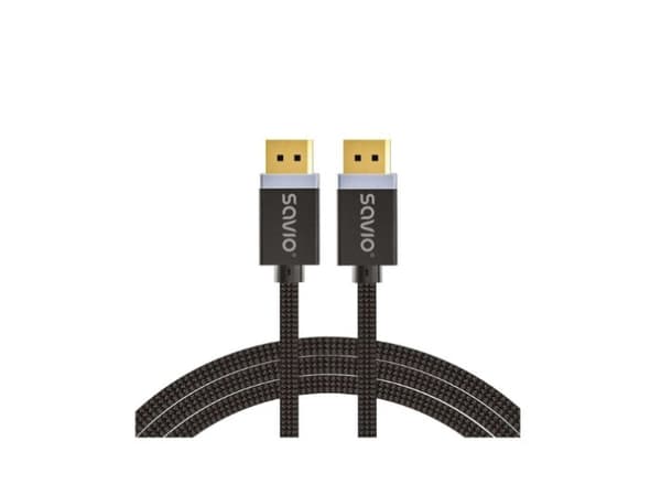 Savio DisplayPort cable 2 m Black CL-166, 2 m, DisplayPort, DisplayPort, Hankoppling, Hankoppling, 7680 x 4320 pixlar