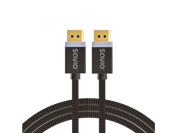 Savio DisplayPort cable 2 m Black CL-166, 2 m, DisplayPort, DisplayPort, Hankoppling, Hankoppling, 7680 x 4320 pixlar