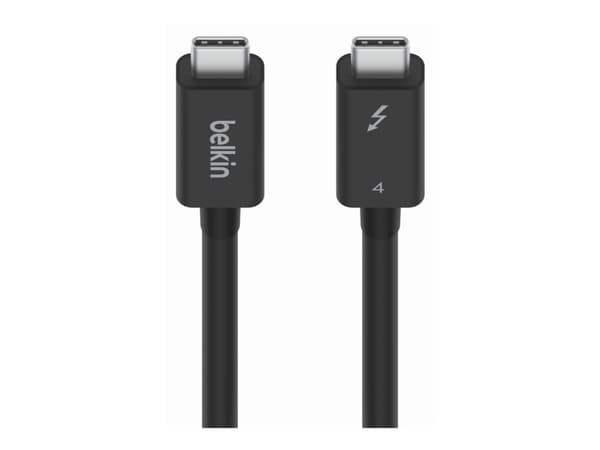 Belkin CONNECT - Thunderbolt-kabel - 24 pin USB-C (hane) vändbar till 24 pin USB-C (hane) vändbar - Thunderbolt 4 - 1 m - passiv, USB-strömförsörjnin