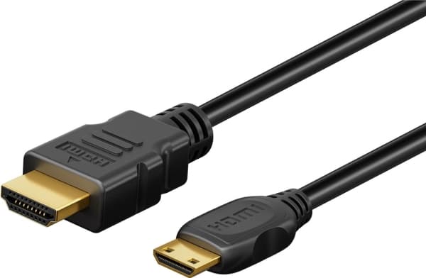 Goobay 74430, 2 m, HDMI Type A (Standard), HDMI Type C (Mini), 3D, 48 Gbit/sek., Sort