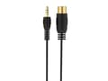 Miniatyrbilde 1 av 4: Sinox 5-pin DIN til mini jack kabel. 1m. Sort
