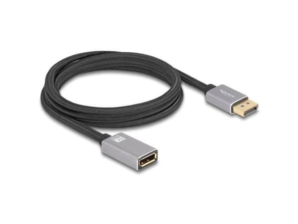 Delock - DisplayPort-förlängningskabel - DisplayPort (hane) till DisplayPort (hona) - DisplayPort 1.4 - 2 m - 8K UHD-stöd (7680 x 4320), upp till 32,