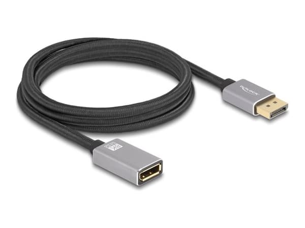 Delock - DisplayPort-förlängningskabel - DisplayPort (hane) till DisplayPort (hona) - DisplayPort 1.4 - 2 m - 8K UHD-stöd (7680 x 4320), upp till 32,