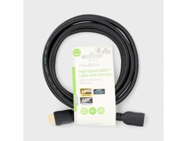 Nedis CVGL34090BK30, 3 m, HDMI Typ A (standard), HDMI Typ A (standard), 8,16 Gbit/s, Ljudreturkanal (ARC), Svart