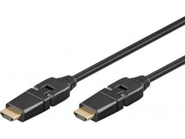 Goobay Höghastighets HDMI 360-kabel med Ethernet - Kabellängd 1,5 m