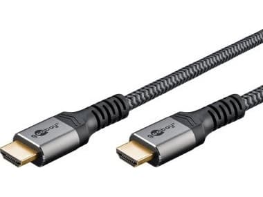 Goobay 64992, 0,5 m, HDMI Typ A (standard), HDMI Typ A (standard), 18 Gbit/s, Svart, Silver