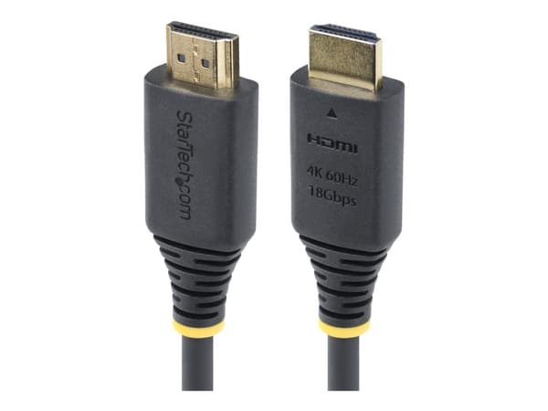 StarTech.com 1m (3.3ft) Premium Certified High Speed HDMI Cable, 4K60Hz - Premium hög hastighet - HDMI-kabel med Ethernet - HDMI hane till HDMI hane