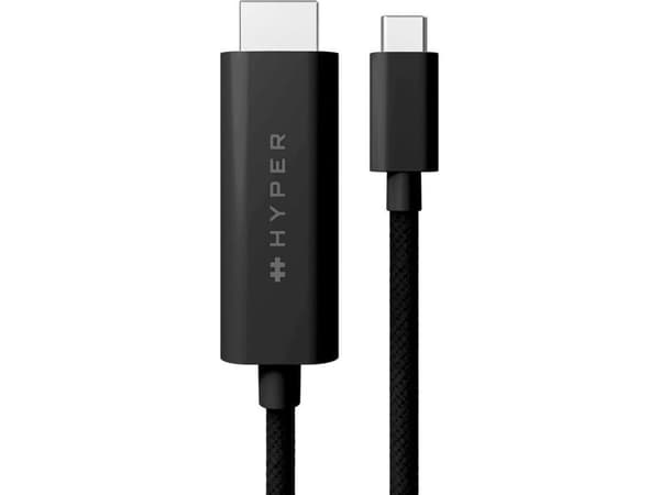HyperDrive - Adapterkabel - 24 pin USB-C hann til HDMI hann - 2.5 m - svart - 4K 60Hz støtte, Støtte for DP Alt-modus
