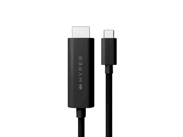 HyperDrive - Adapterkabel - 24 pin USB-C hann til HDMI hann - 2.5 m - svart - 4K 60Hz støtte, Støtte for DP Alt-modus