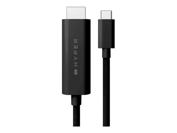 HyperDrive - Adapterkabel - 24 pin USB-C hann til HDMI hann - 2.5 m - svart - 4K 60Hz støtte, Støtte for DP Alt-modus