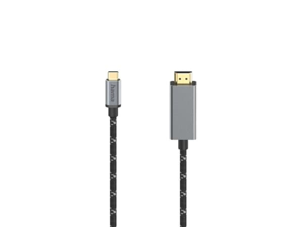 Hama 00200509, 1,5 m, HDMI Type A (Standard), USB Type-C, Sort