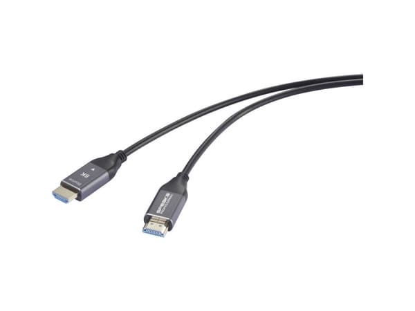 SpeaKa Professional HDMI / Glasfiber Tilslutningskabel HDMI-A-stik, HDMI-A-stik 80 m Sort SP-12842684 8K UHD, AOC (aktivt optisk kabel) HDMI-kabel