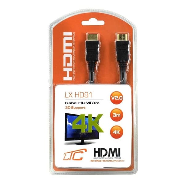 HDMI Till HDMI kabel 4K v2.0 3m - Svart