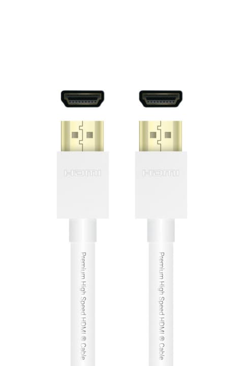 QNECT Premium höghastighets HDMI med Ethernet 4K UHD 18GB, 2m, Vit