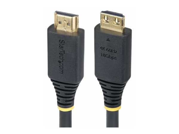 StarTech.com 6ft High Speed HDMI Cable w/Gripping Connectors, 4K 60Hz - High Speed - HDMI-kabel med Ethernet - HDMI hann til HDMI hann - 1.8 m - skje
