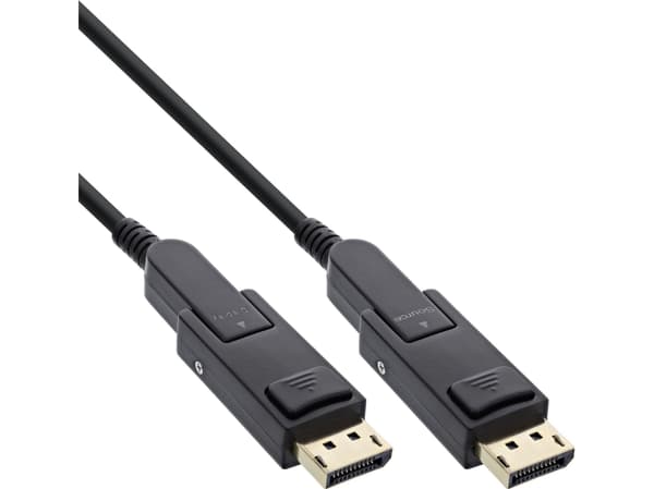 InLine® DisplayPort 1.4 AOC -kaapeli, 8K4K, DisplayPort-pistoke irrotettavissa, 20m