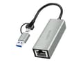 Miniatyrbild 1 av 5: LogiLink UA0238B, Kabel, USB Type-A/USB Type-C, Ethernet, 1000 Mbit/s, Grå