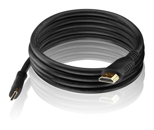 Purelink PureInstall PI1200 - HDMI-kabel med Ethernet - 19 pin mini HDMI Type C hane till HDMI hane - 2 m - trippelskärmad - svart