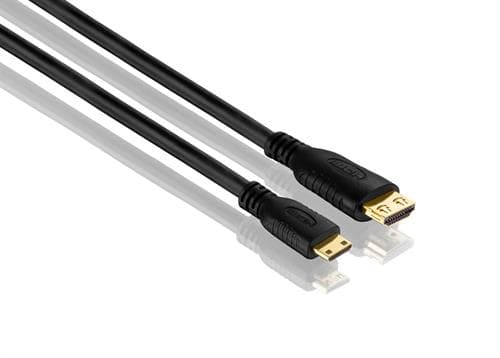 Purelink PureInstall PI1200 - HDMI-kabel med Ethernet - 19 pin mini HDMI Type C hane till HDMI hane - 2 m - trippelskärmad - svart