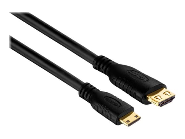 Purelink PureInstall PI1200 - HDMI-kabel med Ethernet - 19 pin mini HDMI Type C hane till HDMI hane - 2 m - trippelskärmad - svart