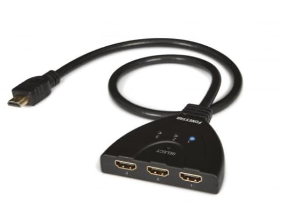 Fonestar FO-513 - Dubbelriktad, automatisk HDMI-switch 3 x 1 (3 ingångar x 1 utgång)