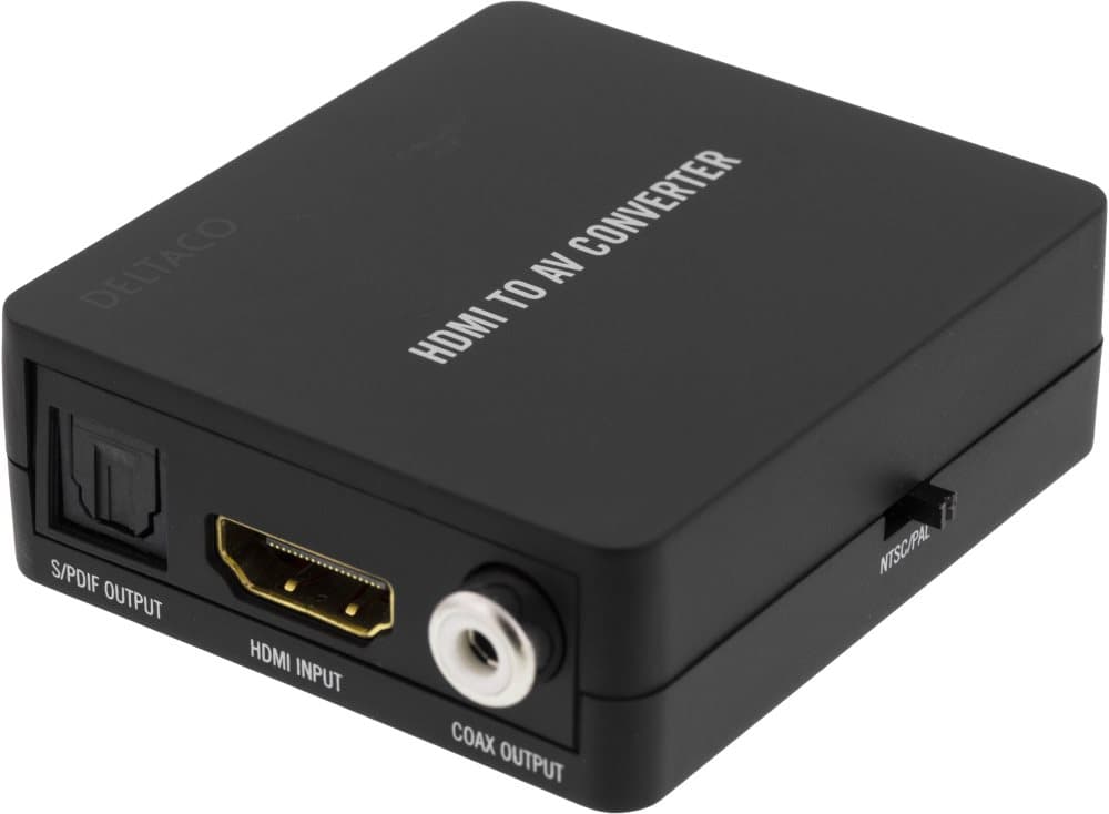 DELTACO Signalkonverter fra HDMI til kompositvideo, sort