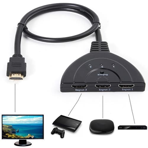 HDMI-switch 3 ingångar 1080P - Svart