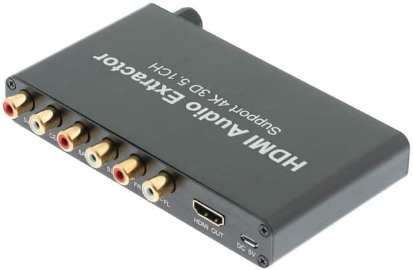 NÖRDIC 4K 3D HDMI Audio Extractor 5.1 CH 6RCA support DTS / AC3
