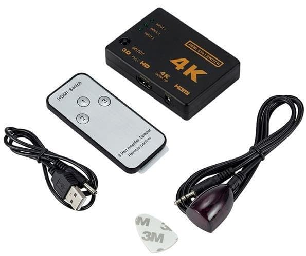 ISO HDMI Switch 3+1 - 4K - Fjärrkontroll