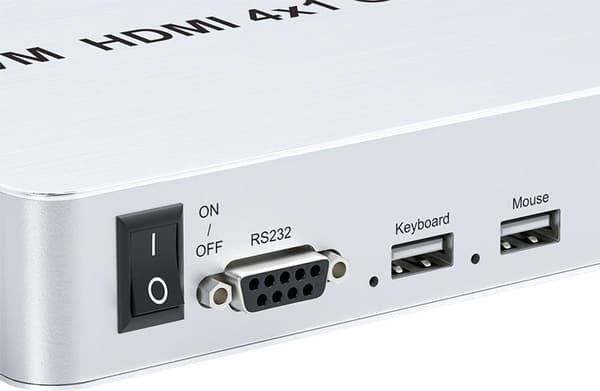 NÖRDIC KVM Switch 4xPC til 1xHDMI 4K 60Hz Quad Multi-Viewer med 4xUSB-A